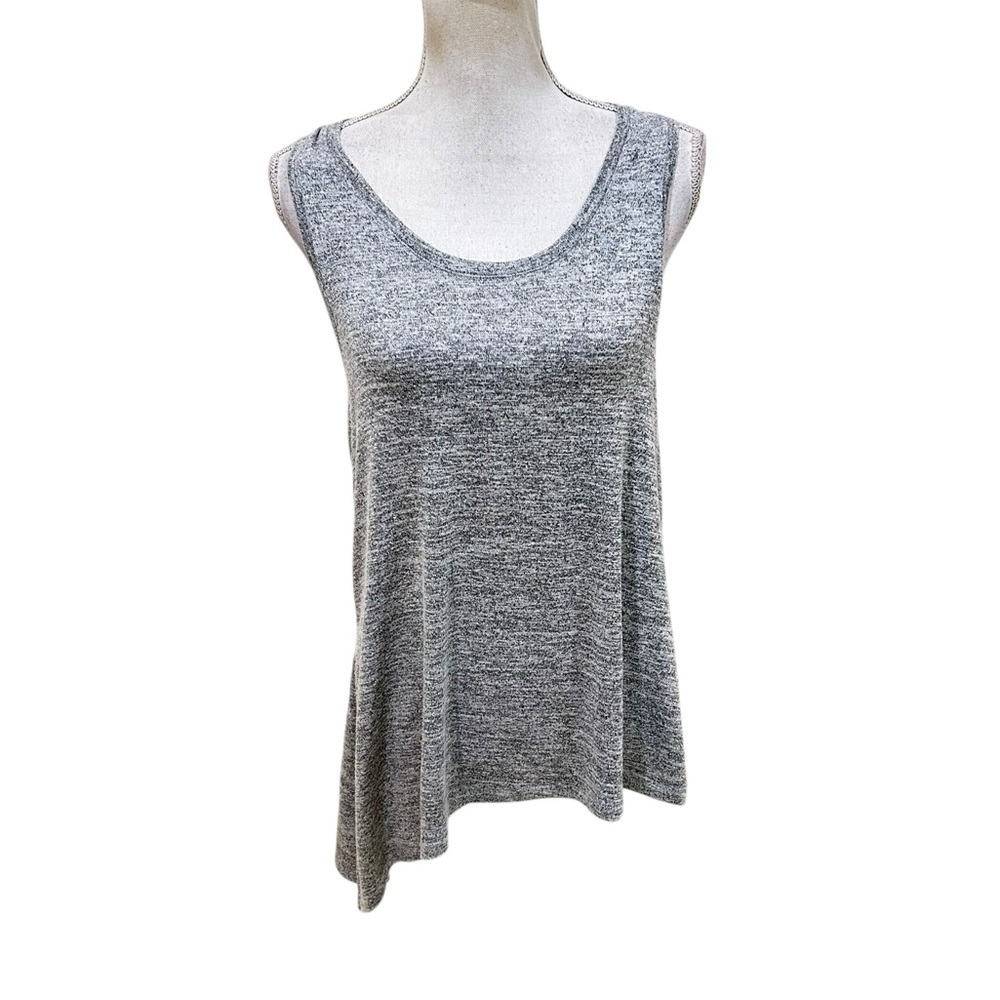 Market & Spruce scoop neck Heathered Gray longline asymmetric Tank Top sz medium